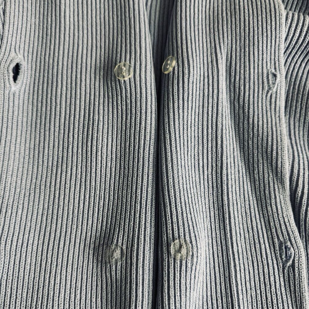 Bloomingdales Reverse Button Cardigan Sweater XL Sunflower Blue Pockets Womens - Picture 8 of 9